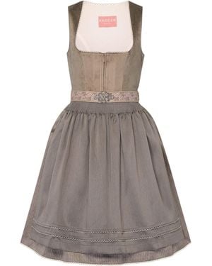 Krüger Madl Midi Dirndl mit Metallschließe - Braun