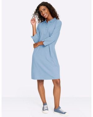 heine Etuikleid Polokleid 3/4-Arm - Blau
