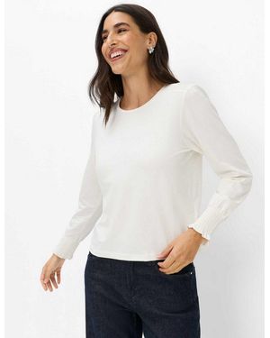 Brax Langarmshirt Style Caitlin L Jersey: Langarmshirt Im Baumwollmix - Weiß