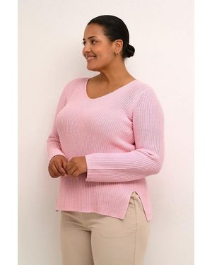 Kaffe Strickpullover Strickpullover Kcmirina Große Größen - Pink