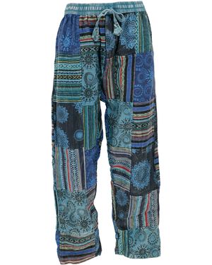 Guru-Shop Relaxhose Patchwork Yogahose - Blau