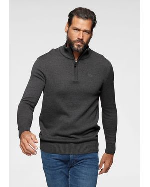 Man's World Man's World Troyer Bis Größe 5XL mit Reißverschluss am Kragen - Schwarz