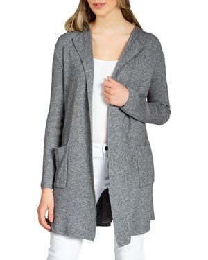 Caspar Strickjacke STJ023 sportlich eleganter langer Cardigan - Grau