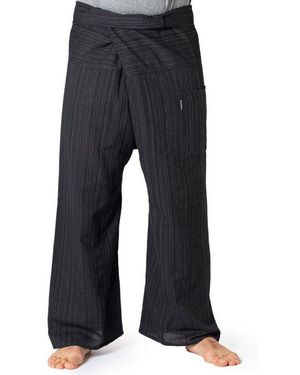 PANASIAM Wellnesshose Thai Fischerhose Lini Bequeme Wickelhose Aus Baumwolle Als Yogahose Freizeithose Relaxhose Loose Fit - Blau