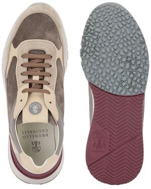Brunello Cucinelli Luxury Runner Turnschuhe Schuhe Iconic Trainers Sneaker Gefertigt - Natur