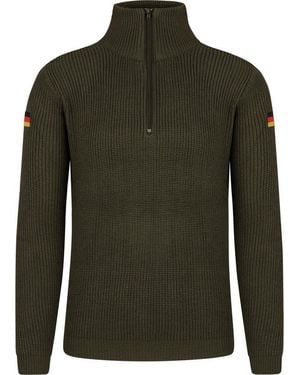 normani Langarmshirt Herren Troyer-Pullover Höntrup Bundeswehr Winterpullover Bw Langarm Marinepullover Strickpullover - Grün