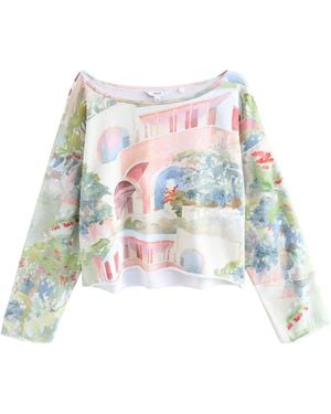 Next Sweater Sweat-Oberteil, lässiger Hals- und Schulterbereich (1-tlg) - Weiß