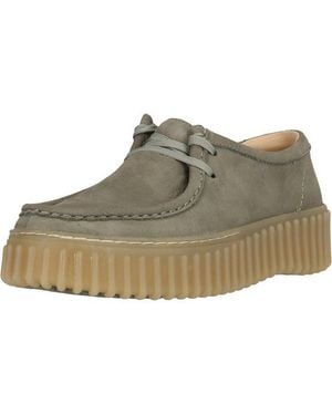 Clarks Torhill Bee Schnürschuh Mit Kultiger Gerippter Sohle - Grün