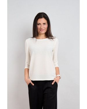 Seidel Moden 3/4-Arm-Shirt Shirt Mit Struktur - Weiß