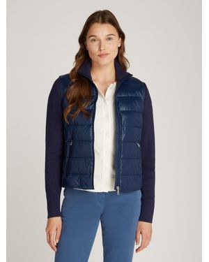 Tommy Hilfiger Steppjacke LW DOWN FEMININE GLOSS KNIT JKT mit leichter Wattierung - Blau