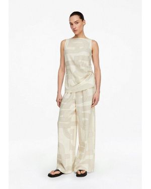 Comma, Chinos Hose Wide-Leg-Hose Aus Leinenmix Mit Seitentaschen - Weiß
