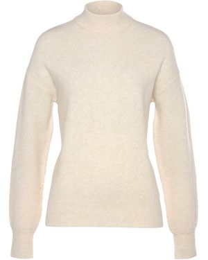 Lascana Strickpullover mit Stehkragen und Rippbündchen, Loungewear - Weiß