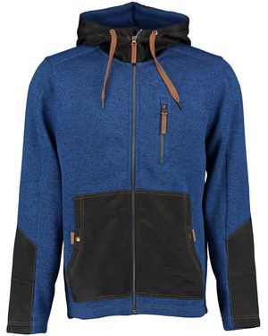 Tom Collins Strickfleecejacke Mumep Outdoorjacke hochgeschlossen mit Kapuze - Blau