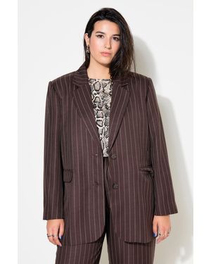 Studio Untold Blusenblazer Blazer oversized Nadelstreifen Schimmer - Braun