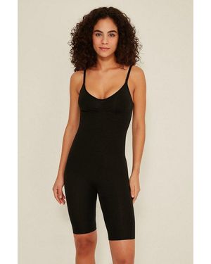 C&City Miederbody Damen Body Boxer Korsett Set - Schwarz