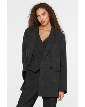 SENSES.THE LABEL Sweatblazer mit Reverskragen - Schwarz