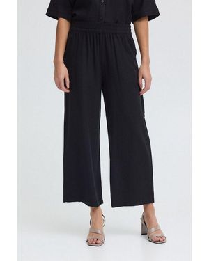 Oxmo Loungehose Oxninna Leichte Cropped Hose 3/4 - Schwarz