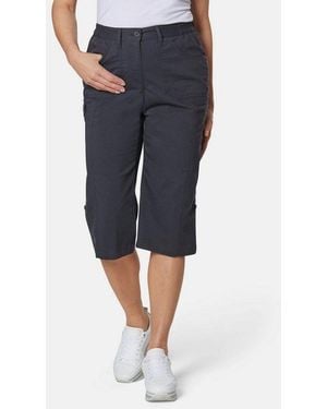 Goldner 7/8-Caprijeans Sportive Outdoorhose, Elastischer Bund Krempelbare Freizeithose Mit Taschen, Gürtelschlaufen Und Knielänge - Blau