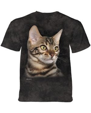 The Mountain T-Shirt Gestreifte Katze Portrait - Schwarz