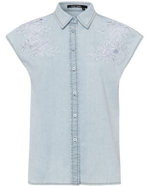 MARC AUREL Jeanshemd mit Stickerei - Blau