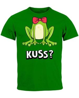 MoonWorks T-Shirt Fasching Karneval Frosch Prinz Kostüm-Ersatz mit Print - Grün