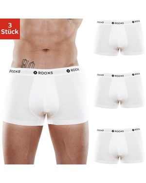 ROOXS Boxershorts Enge Unterhosen Männer (3-St) Baumwolle Retroshorts - Weiß
