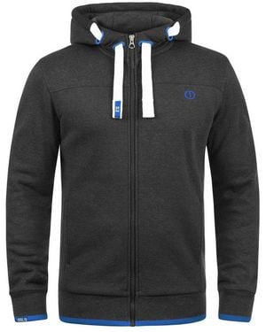 Solid Kapuzensweatjacke Sdbenjaminzip Sweatjacke Sweatshirtjacke Mit Weicher Fleece Innenseite - Schwarz
