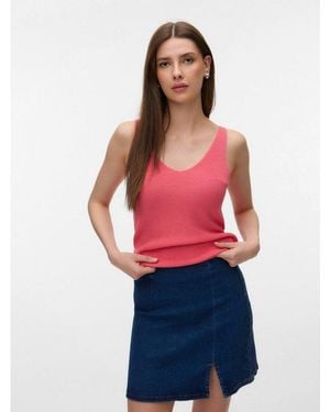 Vero Moda Stricktop Vmnewlex Sun Sl Top Ga Noos - Rot