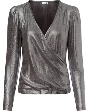 Numph Langarmshirt NUSimma - Grau