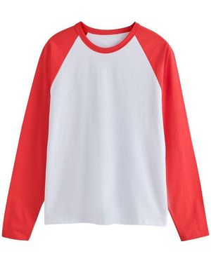 Next Langarmshirt Langärmeliges Raglan-T-Shirt (1-Tlg) - Rot