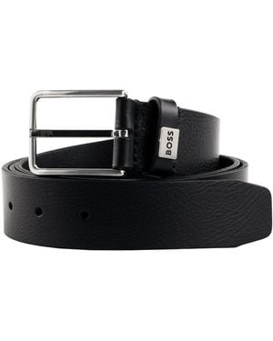 BOSS Ledergürtel Elio Sz35 Leather Belt Aus Echtem Rindsleder - Schwarz