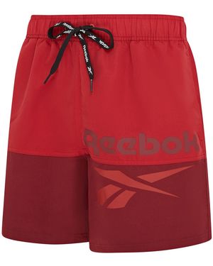 Reebok Badeshorts Rory (1-St) Kordelzug und elastischem Bund, mit Logo, schnell trocknend - Rot