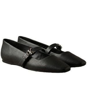 Calvin Klein Squared Ballerina Mj Lth Mg Hdw Ballerina Flat, Loafer Mit Modischer Zierschnalle - Weiß
