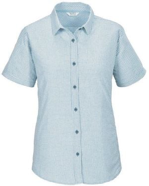Killtec Funktionshemd Kos 368 Wmn Wvn Shrt Karierte, Wasserabweisende, Atmungsaktive Bluse - Blau