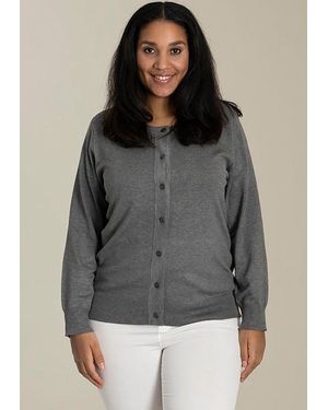 SANDGAARD Strickjacke mit Knopfleiste und in kurzer Form - Grau