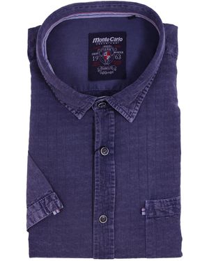 Mode Monte Carlo Kurzarmhemd - Blau