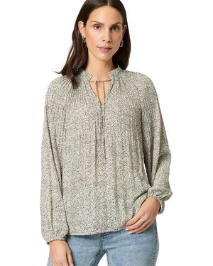Zero Klassische Bluse mit Bindedetail und Druck - Grau