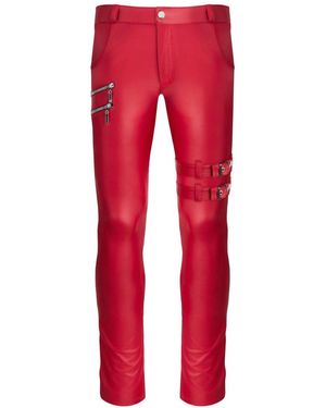 Regnes Fetish Planet Lederimitathose -Hose in rot