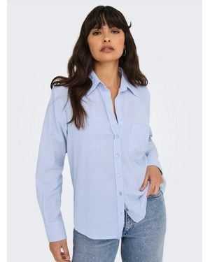 ONLY Hemdbluse Onlalina Life L/S Stripe Shirt Wvn - Blau