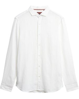 Superdry Hemd Langarmhemd (1-tlg) - Weiß