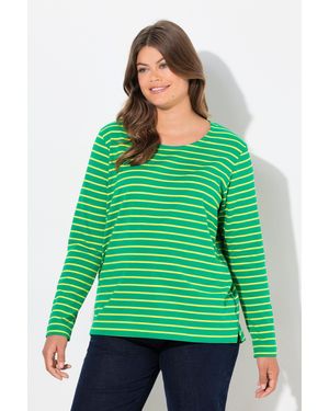 Laurasøn Longsleeve Ringelshirt Langarm Rundhalsausschnitt - Grün
