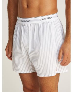 Calvin Klein Schlafshorts BOXER TRAD mit Muster - Weiß