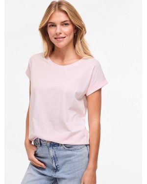 Vila Rundhalsshirt Vidreamers New Pure T-Shirt/Su-Noos Baumwollmischung, Regular Fit - Weiß