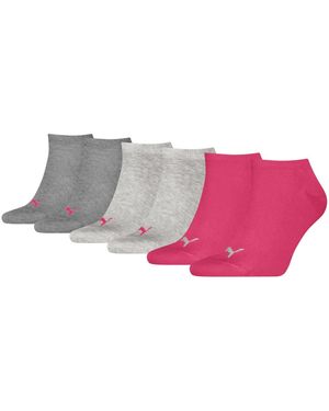 PUMA Sneakersocken Soft Cotton (3-Paar) mit Cat-Logo und -Schriftzug - Grau