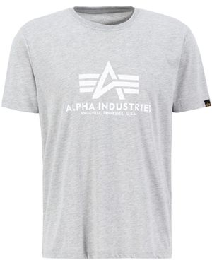 Alpha Industries Men - -Shirts Basic T-Shirt - Grau
