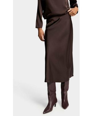 someday. Satinrock Fließend Aus Satin Elegante Silhouette Mit Schimmernder Oberfläche Und Fließendem Fall - Braun