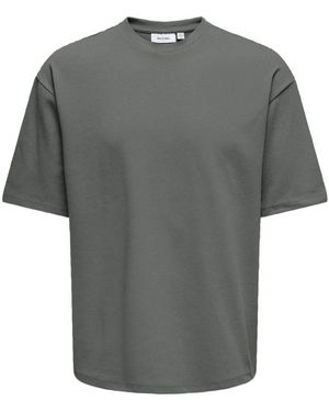 Only & Sons Rundhalsshirt ONSCASPIAN AUT SS TEE - Grau
