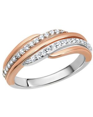Zeeme Fingerring Silber 925 Zweifarbig Mit Zirkonia Weiß - Schwarz