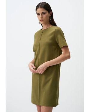 Jimmy Key Kurzärmlig Rundhalsausschnitt Klassisch Minikleid - Grün