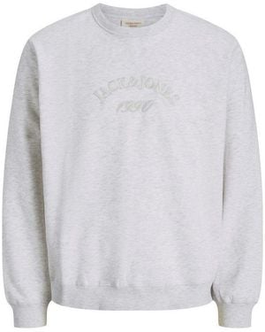 Jack & Jones Sweatshirt Jorbleecker Branding Sweat Crew Bf - Weiß